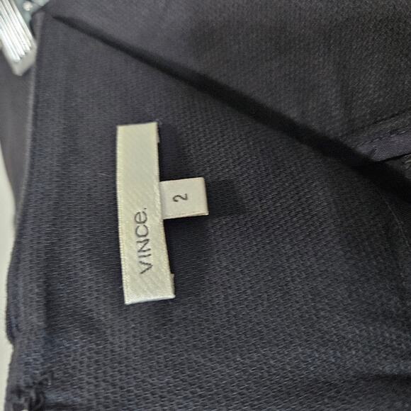 VINCE Black Womens sz 2 Pleated Textured Fabric Pockets Skirt - Picture 6 of 8